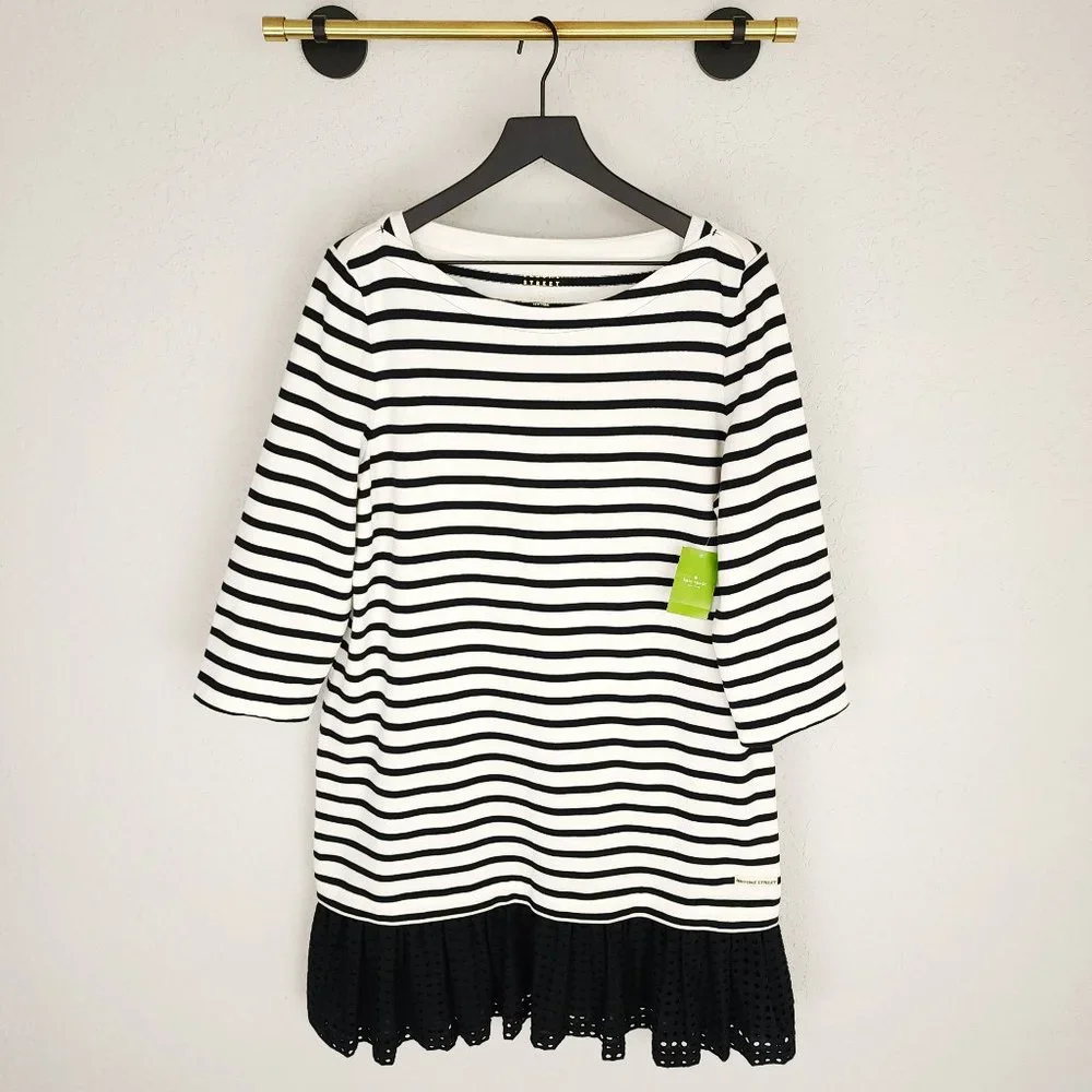 kate spade Black and White Striped Mini Dress